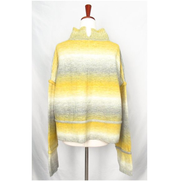 Anthropologie Pilcro Cropped Mock-Neck Sweater - Yellow Gray Ombre - Large - Picture 3 of 10